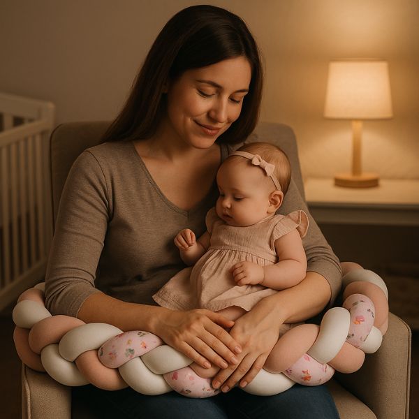 Tour de lit tresse pour allaitement ou moment détente