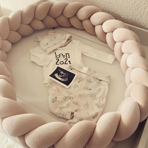 Tour de lit tresse design cocon protecteur pour berceau