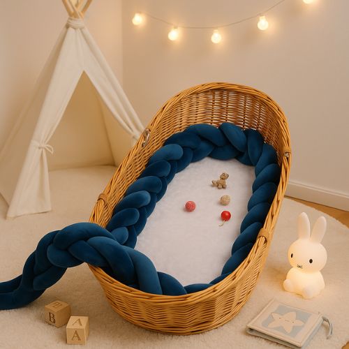 Tresse de lit bébé bleu roi adaptable dès la naissance