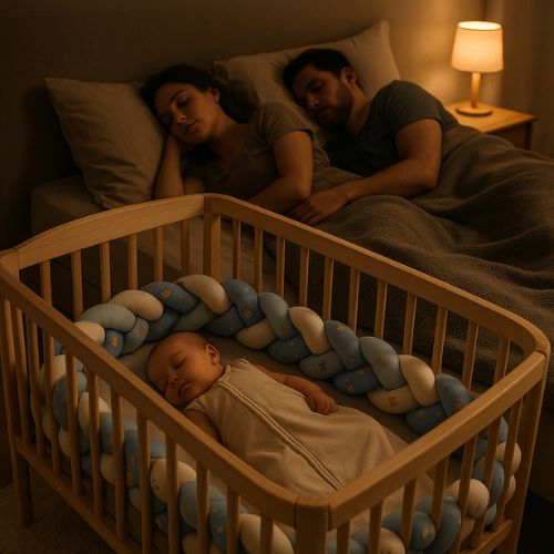 Tour de lit tresse pour tranquillité d'esprit des parents
