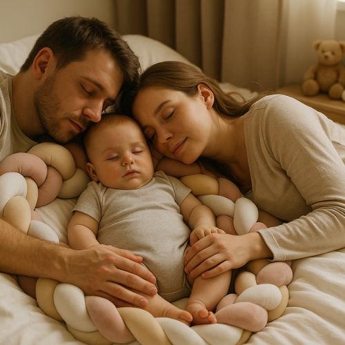 Tresse de lit bebe assurant sécurité et confort dans lit des parents