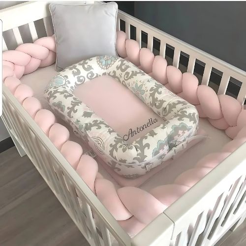 Tresse de lit bébé rose gold agissant comme une barrière protectrice contre les chocs